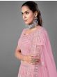 Pink Stone Embroidered Net Bridal Lehenga Choli