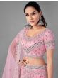 Pink Gota Embroidered Net Bridal Lehenga Choli