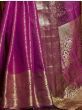 Wonderful Purple Zari Weaving Kanjivaram Silk Wedding Wear Saree
