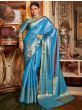 Exquisite Sky Blue Heavy Zari Weaving Kanjivaram Silk Saree
