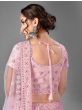 Pink Foil Mirror Work Georgette Wedding Wear Lehenga Choli