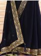 Prodigious Dark Blue Sequins Embroidered Vichitra Party Wear Saree