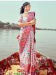 Beautiful Off-White Pashmina Minakari Weaving Saree
