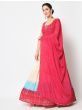 Flossy Multi-Color Foil Printed Silk Party Wear Lehenga Choli