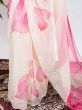 Unpredictable Light-Pink Organza Floral Printed Saree With Blouse