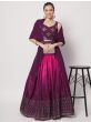 Glamorous Purple Mukaish Work Chinon Silk Party Wear Lehenga Choli