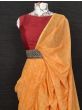 Yellow Ruffle Georgette Party Wear Saree With Belt