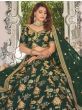 Prodigious Green Thread Embroidery Art Silk Wedding Lehenga Choli
