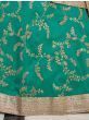 Enthralling Green Sequins Work Art Silk Sangeet Wear Lehenga Choli