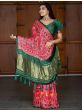 Opulent Red Patola Printed Pure Gaji Silk Saree With Blouse