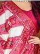 Outstanding Pink And White Patola Printed Pure Gaji Silk Saree