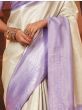 Exquisite Off-White Pure Kanchivaram Silk Saree With Blouse