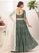 Prominent Sage Green Sequins Embroidery Georgette Lehenga choli