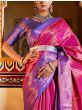 Remarkable Pink-Blue Weaving Banarasi Festive wear Saree
