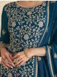 Prominent Blue Embroidered Georgette Ready-Made Sharara Suit