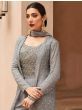 Incredible Grey Sequins Embroidered Ready Made Sharara Suit