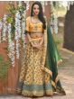 Yellow Zari Embroidered Wedding Wear Lehenga Choli With Green Dupatta
