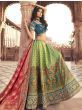 Attractive Green Weaving Work Silk Wedding Wear Lehenga Choli