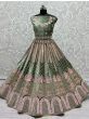 Magical Mehendi-Green Thread Work Velvet Wedding Lehenga Choli