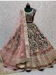 Impressive Green Patch Work Silk Bridal Wear Lehenga Choli