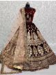  Spectacular Maroon Sequins Work Velvet Bridal Wear Lehenga Choli