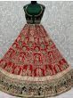 Beautiful Red & Green Embroidered Silk Bridal Panetar Lehenga Choli