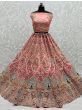 Amazing Pink Patch Work Net Bridal Wear Lehenga Choli