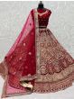 Rani Pink Heavy Embroidered Velvet Bridal Wedding Wear Lehenga Choli 