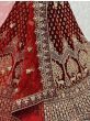 Charming Maroon Velvet Multi-Thread Bridal Lehenga With Net Dupatta