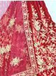 Adorable Red Multi-Thread Floral Velvet Bridal Wear Lehenga Choli