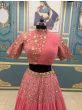 Pink Embroidered Party Wear Lehenga Choli With Drape Dupatta 