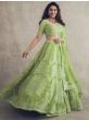 Madhuri Dixit Lime Green Net Wedding Wear Lehenga Choli