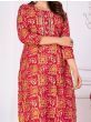Stunning Red Digital Printed Rayon Readymade Pant Suit
