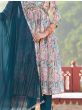Fabulous Multi-Color Floral Printed Silk Traditional Pant Suit With Dupatta