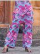Lovely Sky-Blue & Pink Digital Printed Cotton Top Palazzo Co-Ord Set