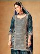 Bewitching Teal Green Sequins Chinon Reception Wear Sharara Suit