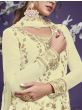 Wonderful Yellow Floral Embroidery Party Wear Salwar Suit