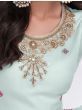 Capricious Sky Blue Thread Embroidery Georgette Sharara Suit