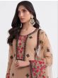 Heavenly Beige Floral Embroidered Georgette Festive Salwar Suit