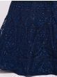 Abundant Dark Blue Thread Embroidery Net Monochrome Lehenga Choli
