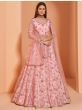 Pink Cording Work Net Wedding Wear Lehenga Choli