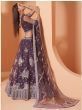 Purple Cording Work Net Wedding Wear Lehenga Choli