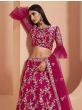 Pink Floral Zari Embroidered Net Wedding Wear Lehenga Choli