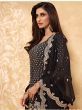 Black Zari Embroidered Georgette Festive Wear Sharara Suit