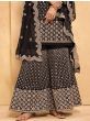 Black Zari Embroidered Georgette Festive Wear Sharara Suit