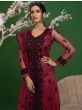 Rani Pink Thread Embroidery Net Festive Salwar Kameez