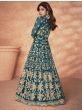 Fabulous Blue Diamond Net Party Wear Anarkali Gown
