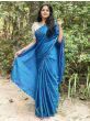 Stunning Blue Festival Saree With Ready Made Blouse