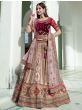 Fantastic Multicolor Thread Embroidery Velvet Bridal Lehenga Choli