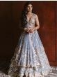 Gorgeous Sky Blue Zari Work Net Wedding Wear Lehenga Choli